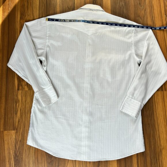 Vintage Panhandle Slim Pearl Snap Gold Stripe Men's Western Shirt - Large - Picture 10 of 13